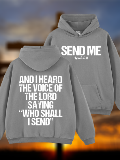 Send Me Isaiah 6:8 Jesus God Christian Plush Fleece-Lined Hoodie