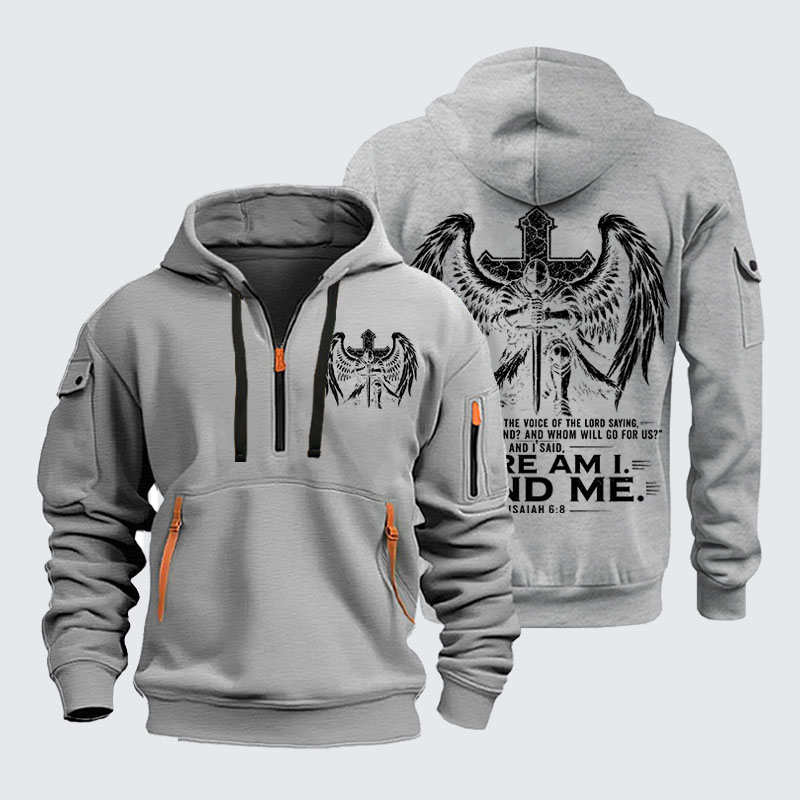 Zipper Hoodies - Here I Am Send Me Isaiah 6:8 Knight Templar Crusader