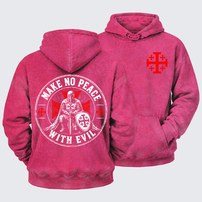 Washed Hoodie - Make No Peace With Evil