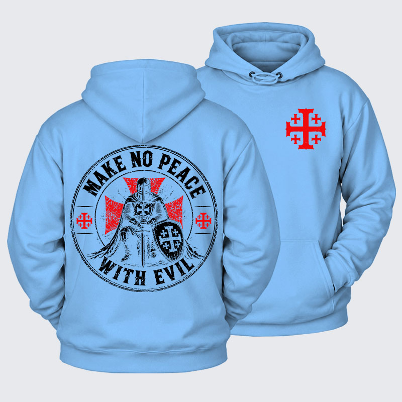 Plush Fleece-Lined Hoodie - Make No Peace With Evil