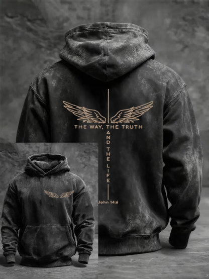 The Way The Truth The Life Jesus God Christian Washed Hoodie