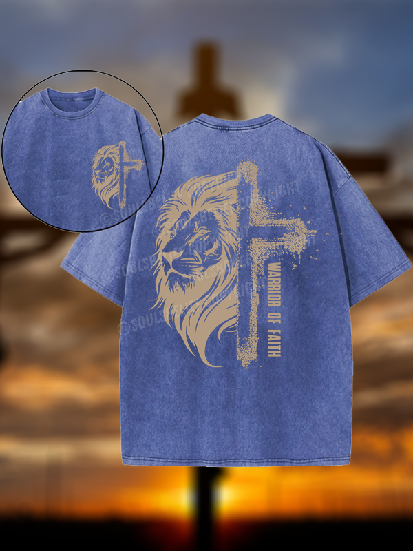Warrior of Faith Christian Washed T-Shirt