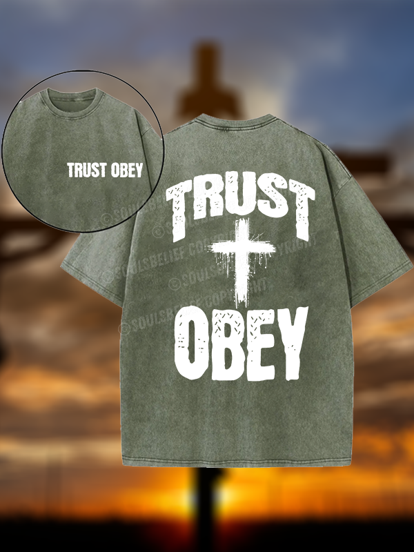 Trust Obey Christian Washed T-Shirt