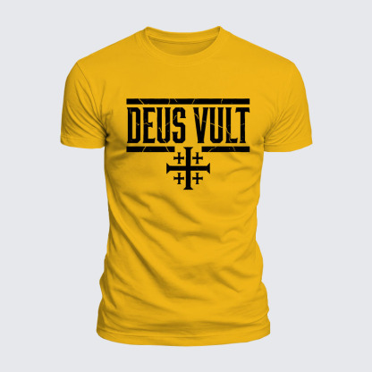 Deus Vult Jesus God Christian  – Luxe Mercerized Interlock Cotton Tee