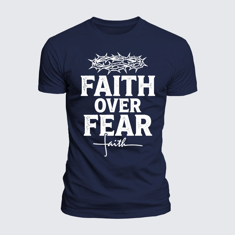 Faith Over Fear Jesus God Christian  – Luxe Mercerized Interlock Cotton Tee