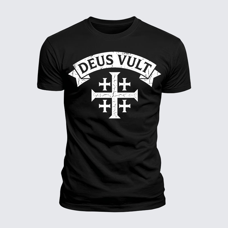 Deus Vult Jesus God Christian  – Luxe Mercerized Interlock Cotton Tee