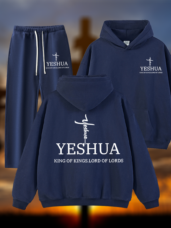 [Copy]Jesus The Way The Truth The Life Jesus God Christian Plush Fleece-Lined Hoodie Set
