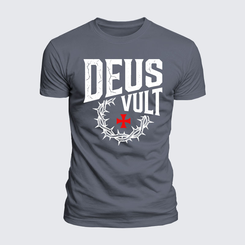 Deus Vult Jesus God Christian  – Luxe Mercerized Interlock Cotton Tee