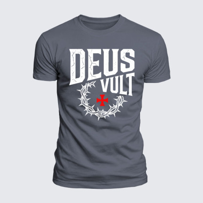 Deus Vult Jesus God Christian  – Luxe Mercerized Interlock Cotton Tee