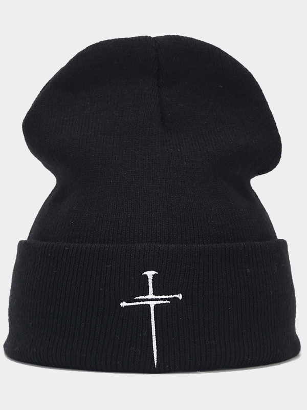 Embroidery Cross Warm Beanie Cold hat
