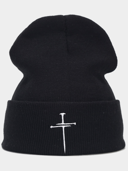 Embroidery Cross Warm Beanie Cold hat