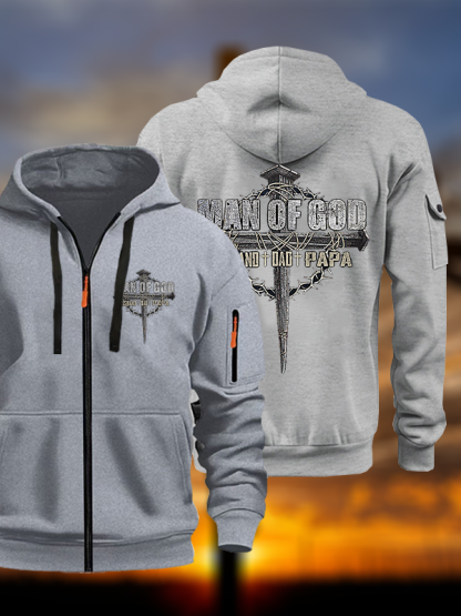 Man Of God Husband Dad PaPa Jesus God Christian Zipper Hoodies