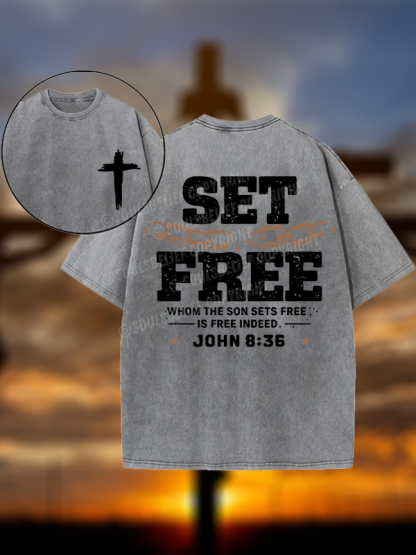 Set Free Christian Washed T-Shirt