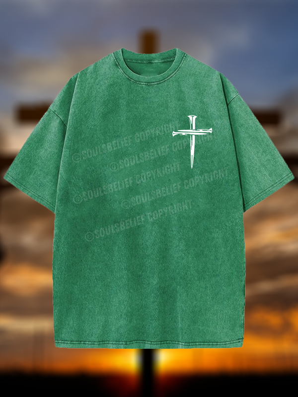 Cross Jesus God Christian Washed T-Shirt