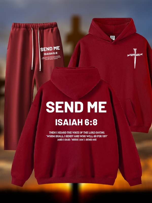Send Me Jesus God Christian Plush Fleece-Lined Hoodie Set