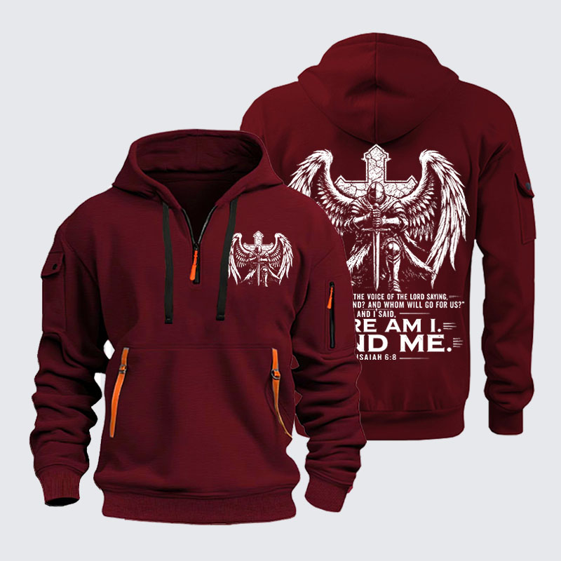 Zipper Hoodies - Here I Am Send Me Isaiah 6:8 Knight Templar Crusader