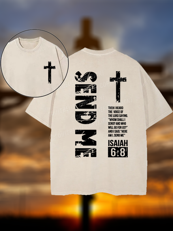 Send Me Isaiah 6:8 Jesus God Christian Washed T-Shirt