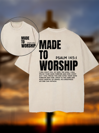 Made To Worship Jesus God Christian Washed T-Shirt
