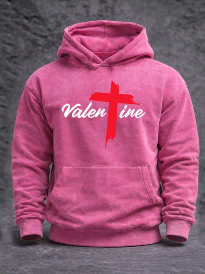 Valentine Jesus God Christian Washed Hoodie