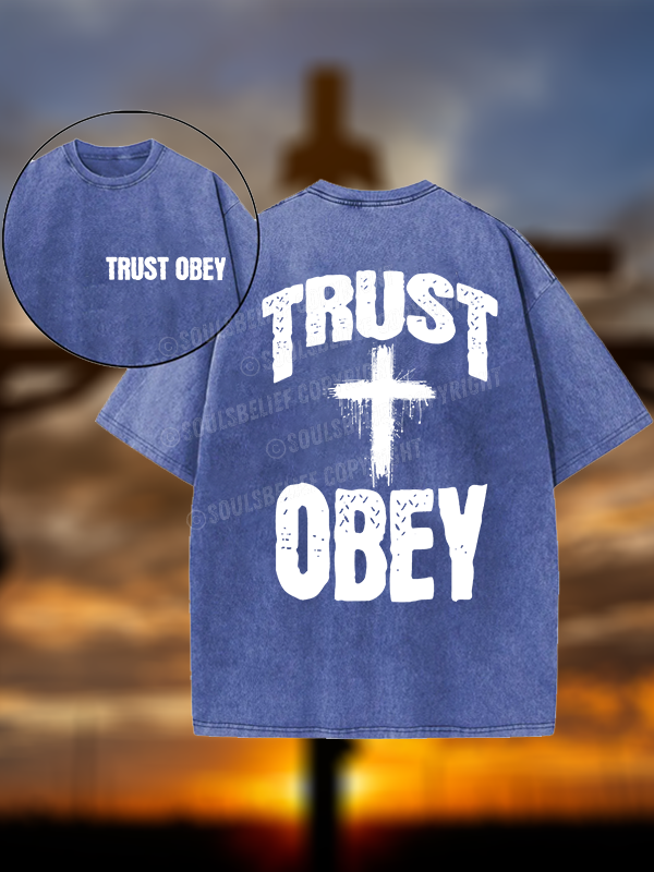 Trust Obey Christian Washed T-Shirt