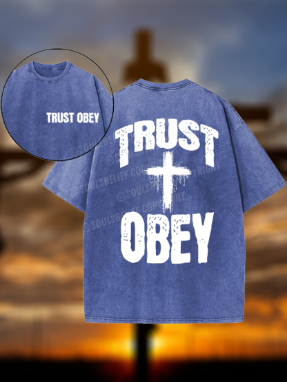 Trust Obey Christian Washed T-Shirt