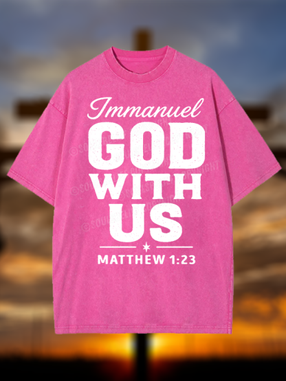 Immanuel – God With Us Christian Washed T-Shirt