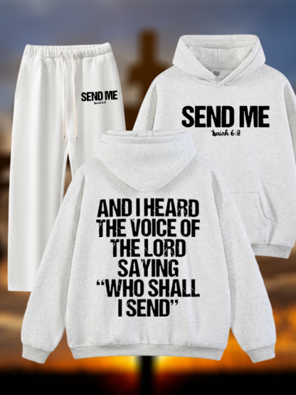 Send Me Isaiah 6:8 Jesus God Christian Plush Fleece-Lined Hoodie Set