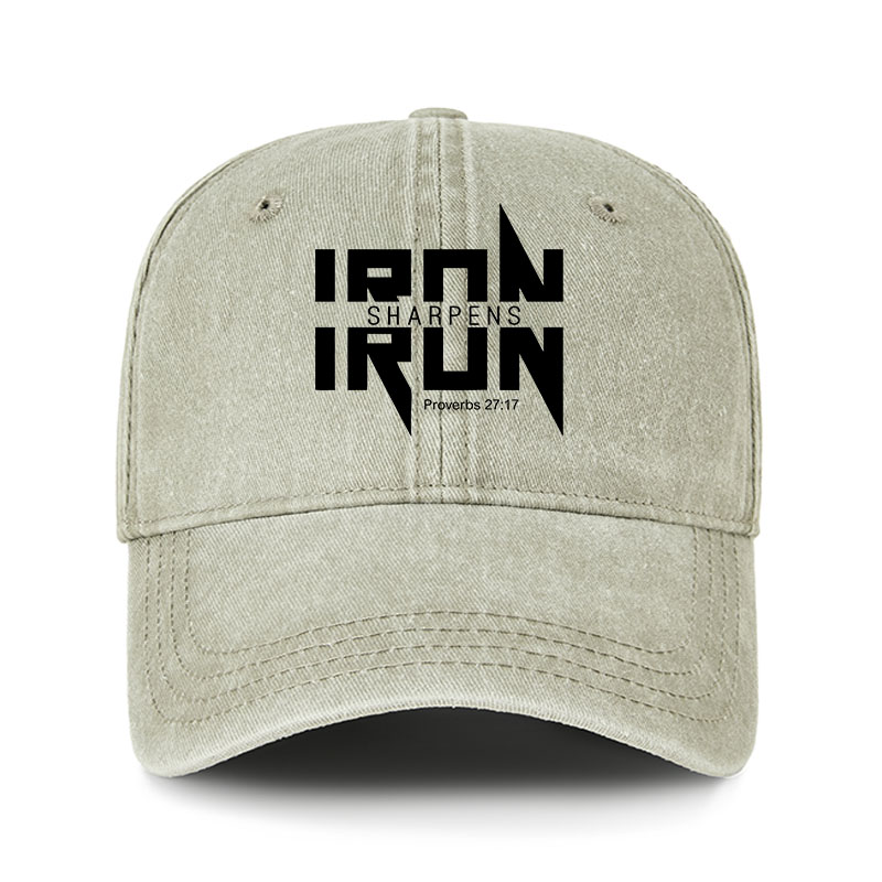 Heritage Washed Cap - Iron Sharpens Iron - Proverbs 27:17