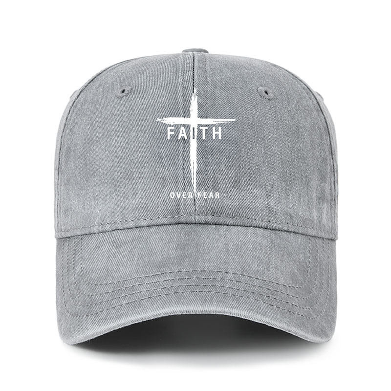 Heritage Washed Cap - Faith Over Fear Cross