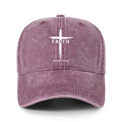 Heritage Washed Cap - Faith Over Fear Cross