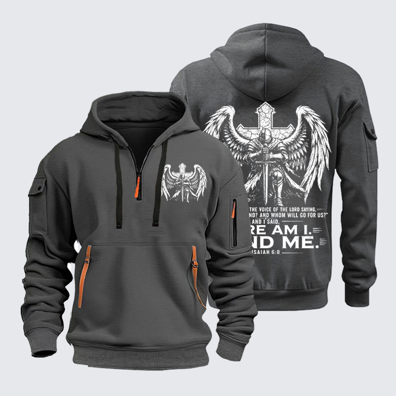 Zipper Hoodies - Here I Am Send Me Isaiah 6:8 Knight Templar Crusader