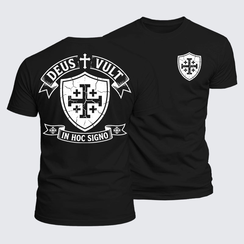 Deus Vult Jesus God Christian  – Luxe Mercerized Interlock Cotton Tee
