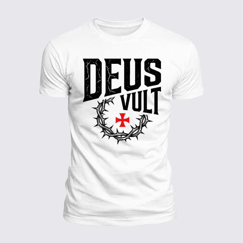 Deus Vult Jesus God Christian  – Luxe Mercerized Interlock Cotton Tee