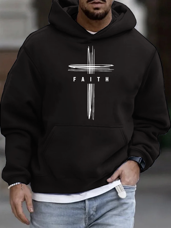 Faith Cross Christian Cotton Hoodie