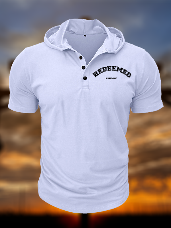 Redeemed Christian Hooded Henley T Shirt