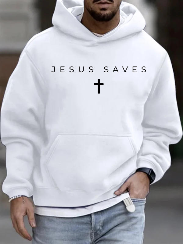 Jesus Saves Christian Cotton Hoodie