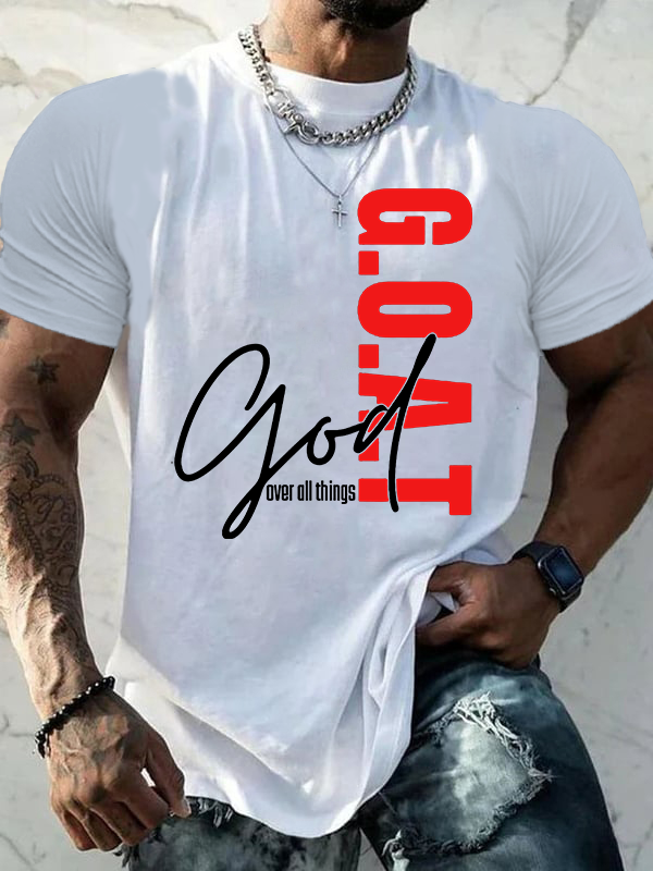 G.O.A.T. Jesus God Christian Cotton T-Shirt