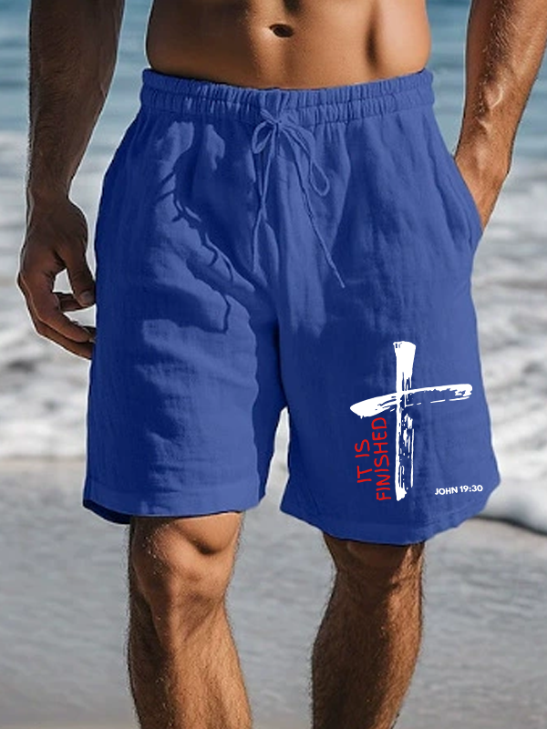 Men's It Is Finished Christian Beach Shorts