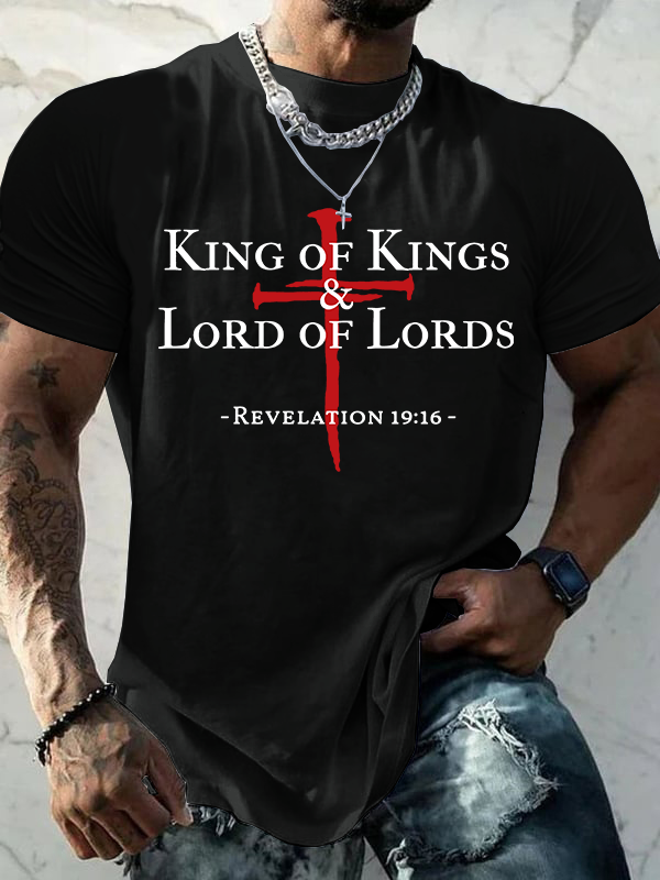 King of kings & Lord of Lords  Jesus God Christian Cotton T-Shirt
