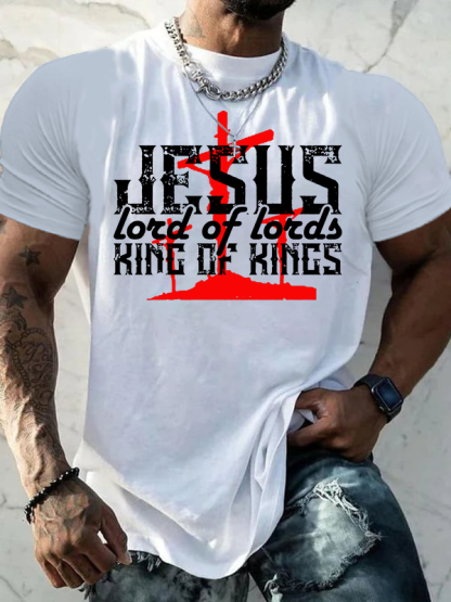 King Of Kings Lord Of Lords Jesus God Christian Cotton T-Shirt