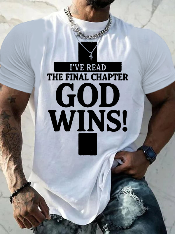 God Wins Jesus God Christian Cotton T-Shirt