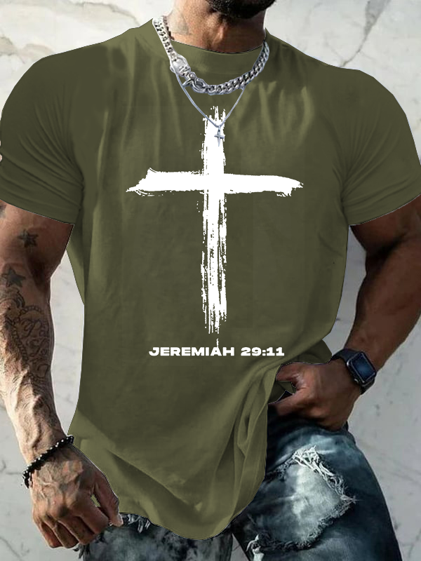 Jeremiah Cross Jesus God Christian Cotton T-Shirt