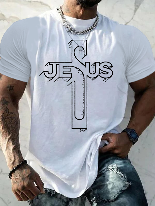 Jesus Cross Jesus God Christian Cotton T-Shirt