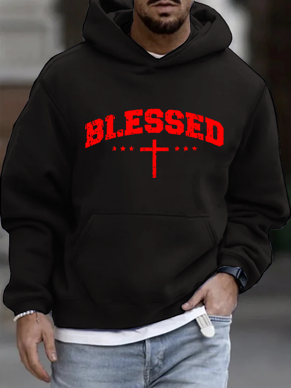 Blessed Cross  Christian Cotton Hoodie
