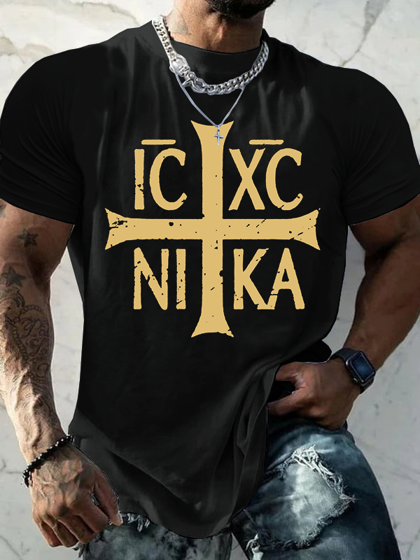 IC XC NIKA Jesus God Christian Cotton T-Shirt