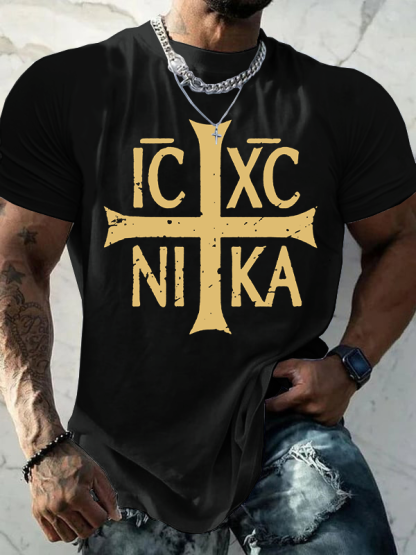 IC XC NIKA Jesus God Christian Cotton T-Shirt