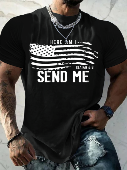 Here Am I Send Me Jesus God Christian Cotton T-Shirt
