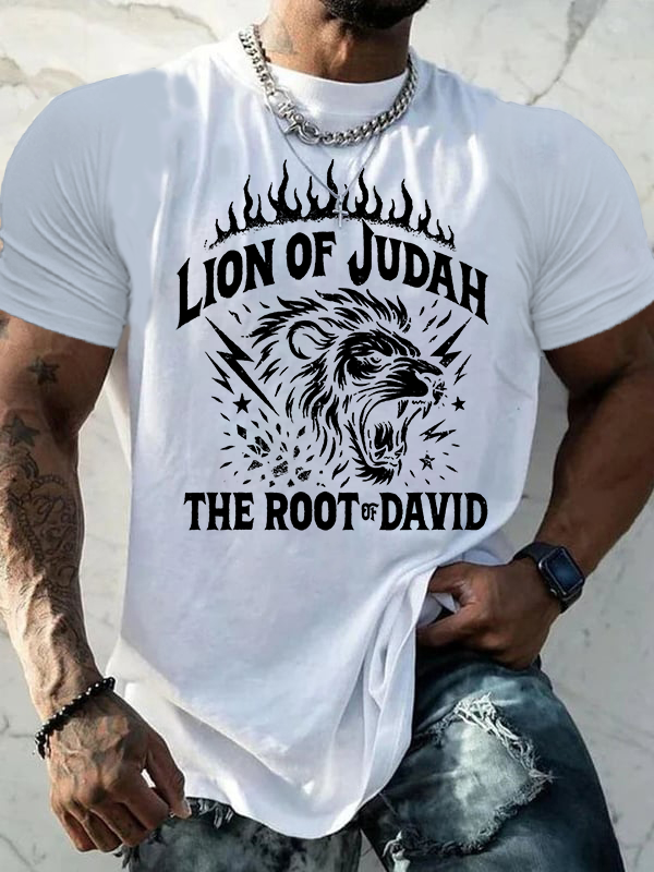 Lion of Judah Jesus God Christian Cotton T-Shirt