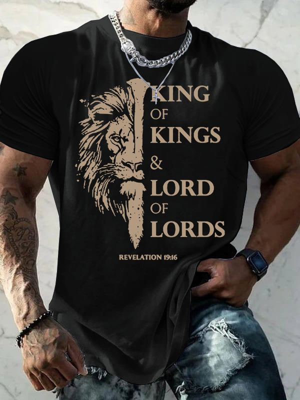King Of Kings Jesus God Christian Cotton T-Shirt