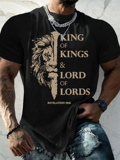 King Of Kings Jesus God Christian Cotton T-Shirt